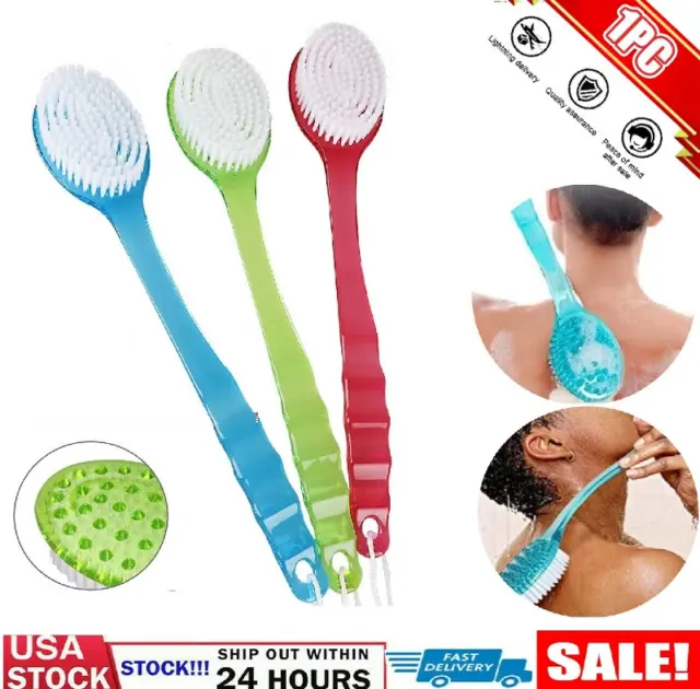 Long Handle Back Shower Exfoliating Bath Body Soft Brush  Skin Scrubber Massager