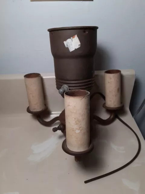 Antique Floor Lamp Part 3 Arm 4 Light Cluster Socket PARTS OR REPAIR