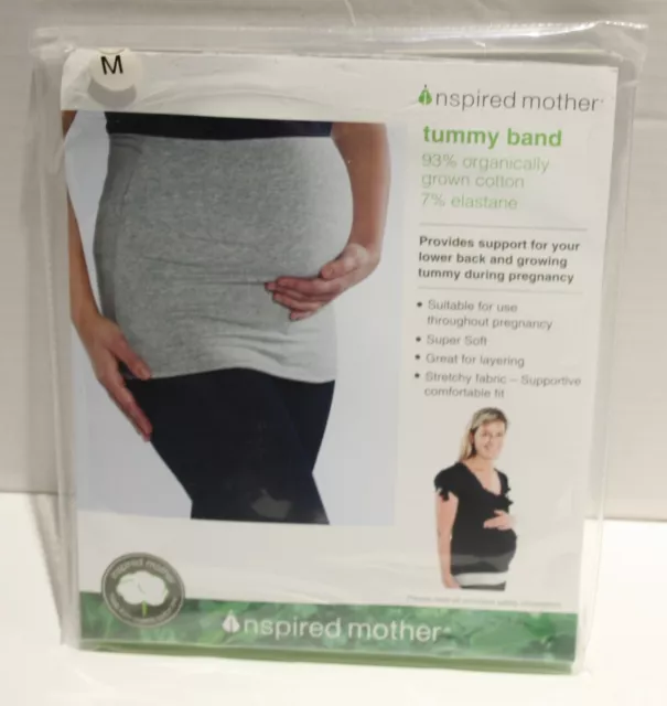 Inspired Mother MEDIUM GRAY Stretchy Pregnancy Support Tummy Band for Layering