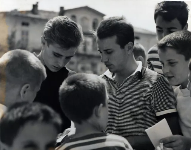 Foto vintage Calcio, Juventus, Sarti, Stacchini, 1959, stampa 21 x 27 cm