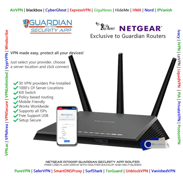 Netgear R7000P Guardian App VPN Router Surfshark Nord PIA Ivacy Purchase Options