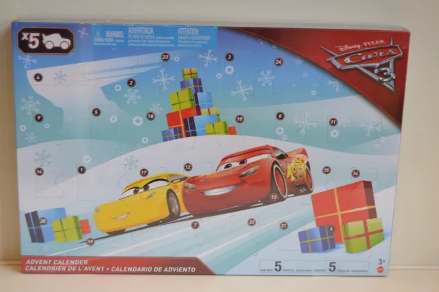 Mattel  FGV14     CARS 3 Adventskalender  5 Autos, 19 Zubehörteile