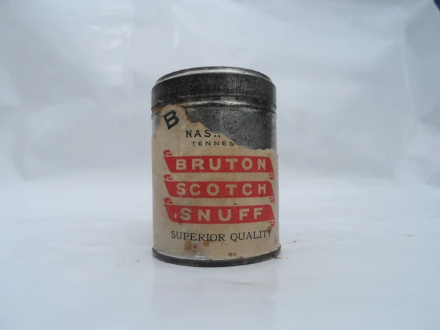 Vintage Bruton Scotch Snuff In Container Tin Top