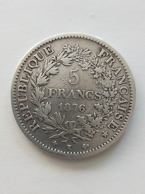 ECU 5 FRANCS HERCULE  1876 A SUP ANCIENNE  MONNAIE ARGENT 