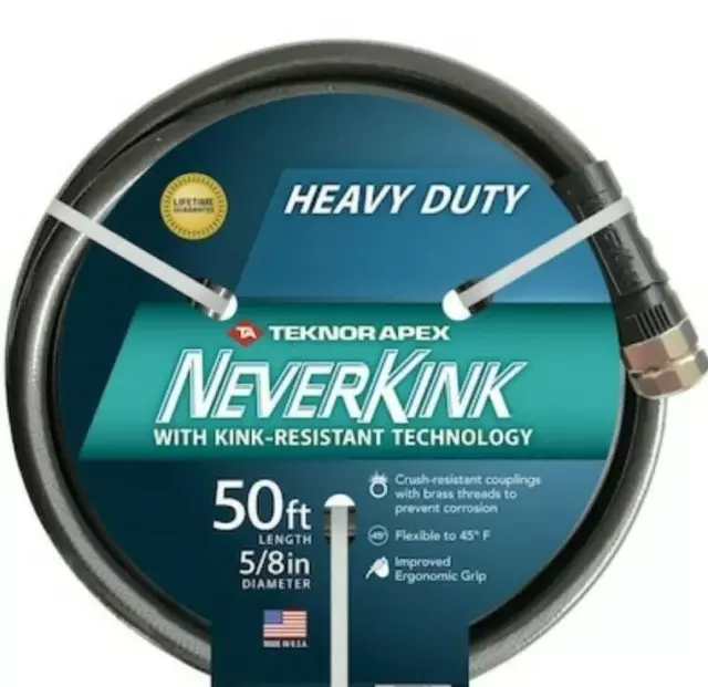 Neverkink teknor Apex 5/8 in X 50 ft Heavy kink free vinyl gray Coiled hose