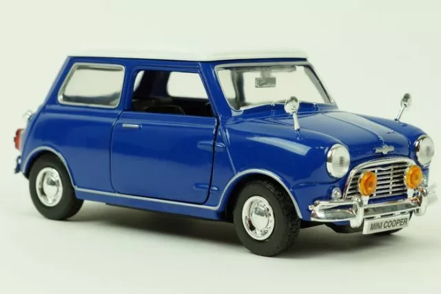 Mini Cooper Old Azul/ Blanco - Motor Max- 1:18. Envío Gratuito