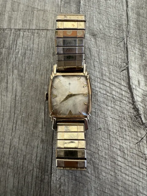 Vtg GRUEN VERI-THIN 17J CAL 415 MENS WATCH 10k GOLD Filled CASE -For  REPAIR