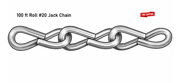 Weldless Jack Chain  100 ft Roll   Trade Size 20 Nickel Finish