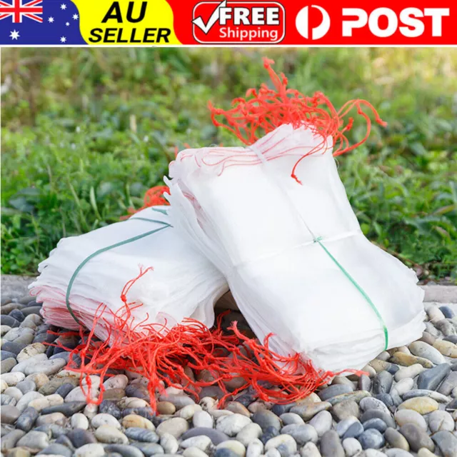 200/100 Reusable Plant Fruit Protect Drawstring Net Bag Mesh Against Insect Pest