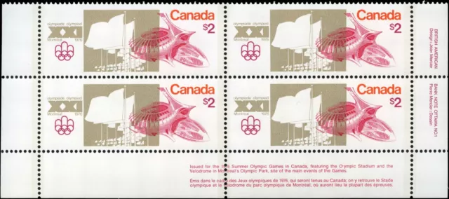 Canada Mint NH VF Block of 4 $2.00 Scott #688 1976 Olympic Stadium Stamps