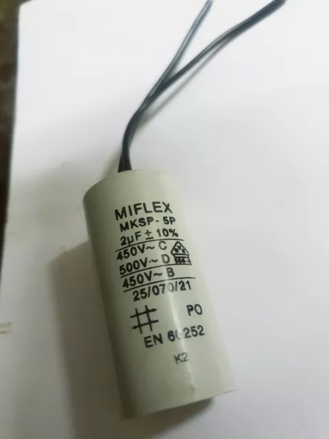 MIFLEX MKSP-5P Motorkondensator 1µF-100µF 450V Anlauf/Betriebskondensator Pumpe