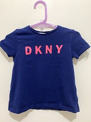 Top carino designer DKNY stampa rosa navy manica corta 18 m-~