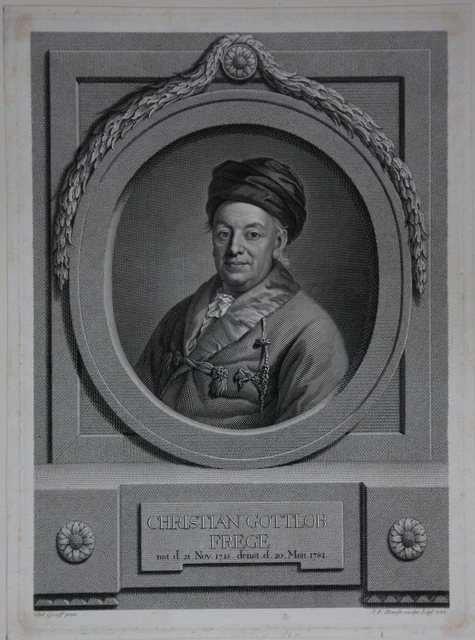 Christian Gottlob Frege (1713-1781) Portrait Kupferstich Bause 1782
