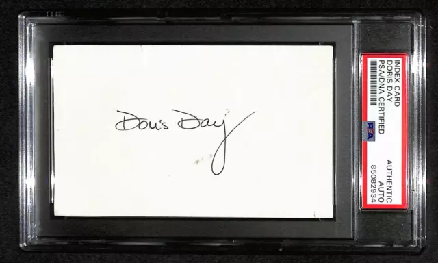 Doris Day Signed 3x5 Index Card Actress/Singer "Pillow Talk" PSA/DNA 184364