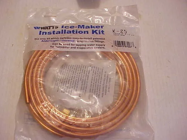 Watts Ice Maker Installation Kit K-25, Copper Tubing 1/4" x 25ft