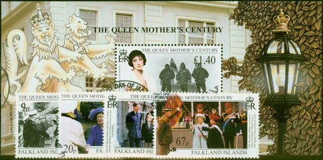 Falkland Islands 1999 Queen Mother Jahrhundert Set Mit 5 SG843-MS847 V. f. U
