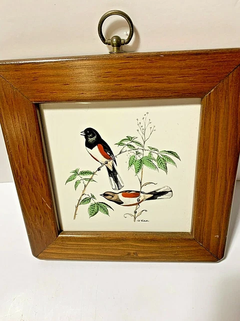 VINTAGE H & R JOHNSON FRAMED DENNIS PULESTON Ceramic Tile Trivet 6”x 6” TOWHEES