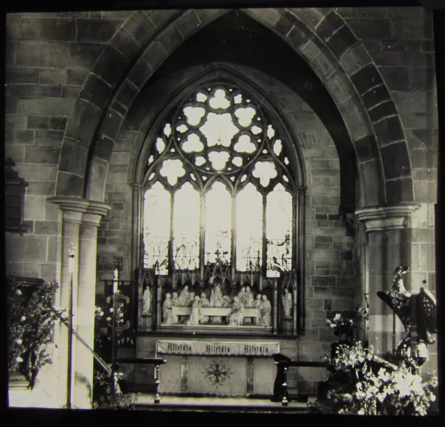 Glass Magic Lantern Slide SHELDON CHURCH INTERIOR NO1 C1910 BIRMINGHAM ENGLAND