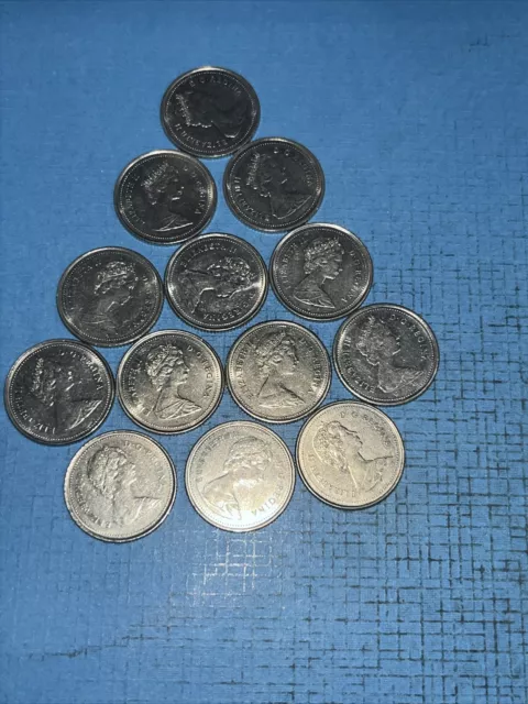 13-canada 10 CENTS 1980 2-1981 1982 1983 1984 2-1985 1986 1987 1988 2-1989