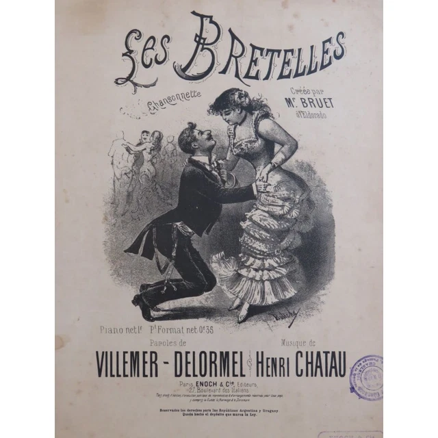 CHATAU Henri Les Bretelles Chant Piano ca1882