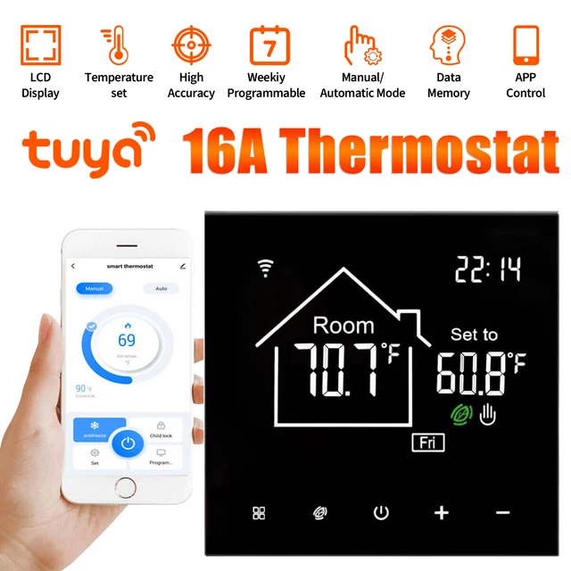 HOME SMART THERMOSTAT Programmable Wifi Wireless Room Sensor Digital