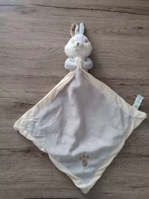 Doudou Plat Mouchoir Disney Lapin Panpan Gris Empreinte Beige Exc Etat
