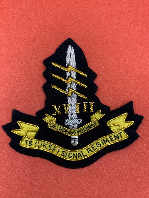 18 UKSF SIGNAL Regiment Blazer Badge HM Armed Forces Blazer Bullion ...
