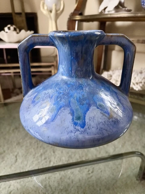 Vase Céramique Jean Leclerc - Vallauris - Décor émaillé Et Laiton - 15 Cm