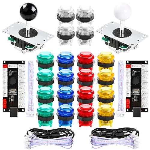 2 Player LED Arcade Games DIY Parts Kit 2X USB Encoders + 2X Arcade Joysticks