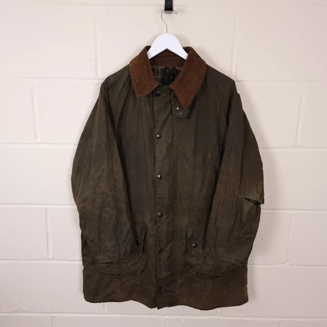 BARBOUR GAMEFAIR 2 Crest Wax Jacket Mens C40 Large Vintage 80s Waxed