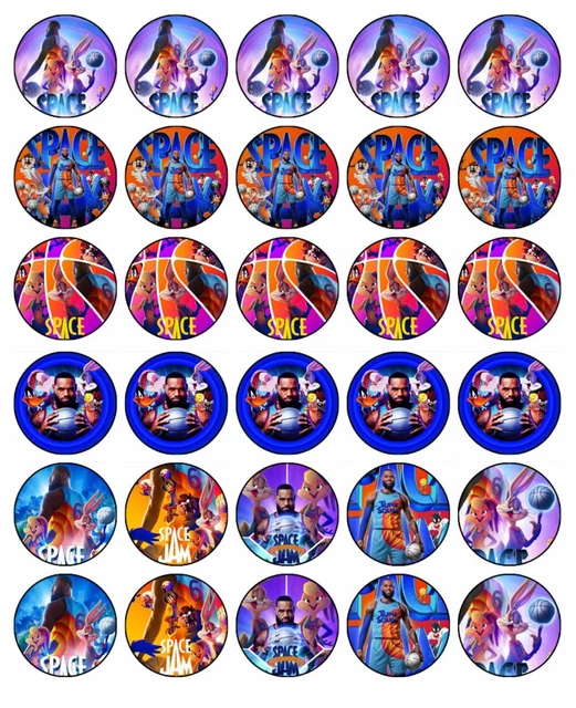 SPACE JAM CUPCAKE Toppers Edible Wafer Paper Cake Decorations 30 EUR 8