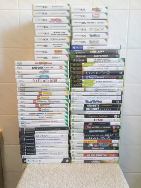 Bundle of 70 Empty Video Game Cases Nintendo Wii DS Cube Xbox 360 One PS2 PS4 PC