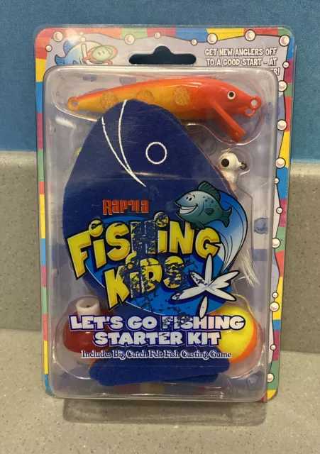 RAPALA LETS GO Fishing Kids Tackle Box with Starter Fishing Kit & Cap  $21.88 - PicClick