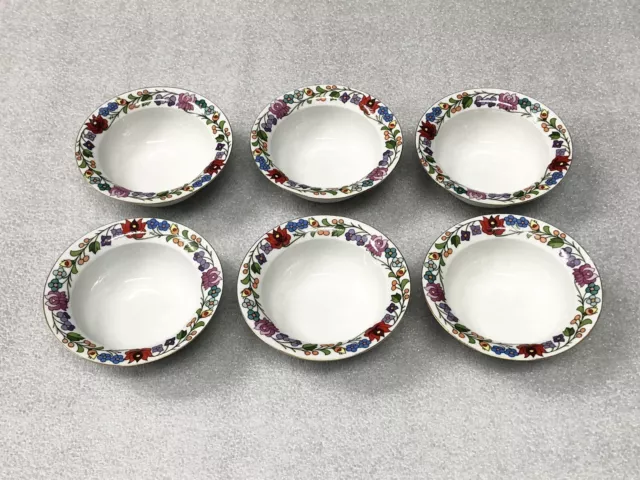 Kalocsa Hungary Hand Painted Porcelain Dessert Berry Bowl Set of 6