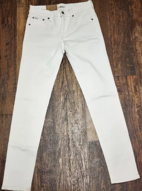 NWT Polo Ralph Lauren Women's Off White Tompkins Skinny Jeans