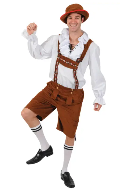 Pantaloni in pelle da uomo Oktoberfest bavarese festival della birra tedesca costume abito elegante