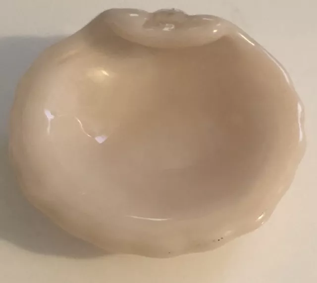 Small Pink Milk Glass seashell Footed Trinket Holder