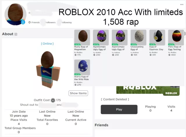 ROBLOX 2010 Acc with limiteds