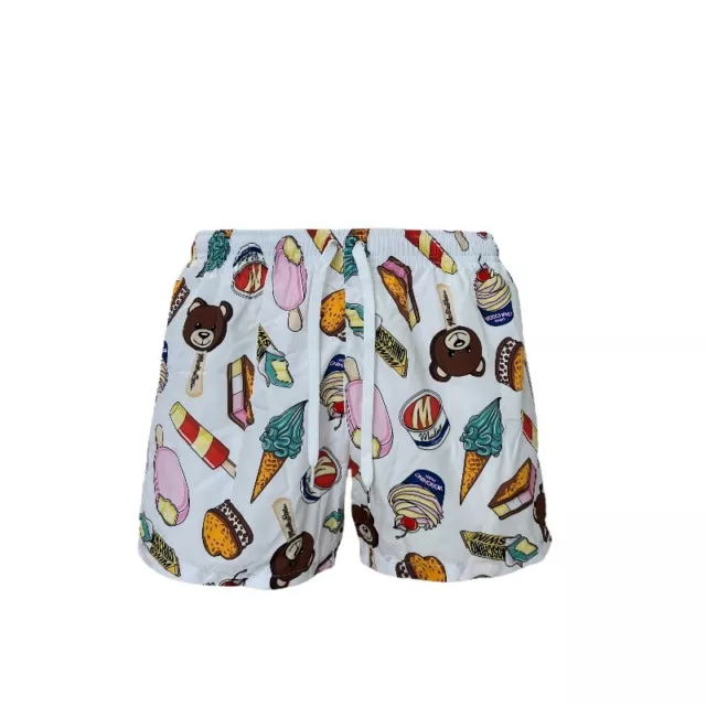 Costume Man MOSCHINO Swim V3A4237 Shorts Boxer Shorts Sea White Fantasy Ice-C