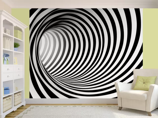 3d abstract spiral black and white photo Wallpaper wall mural (40500421)