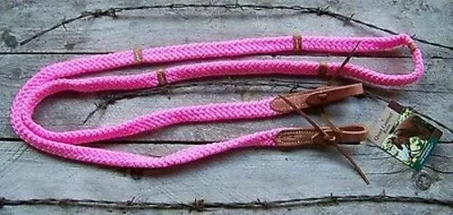 Reins - Quiet Control Single Roping Rein (Pink)