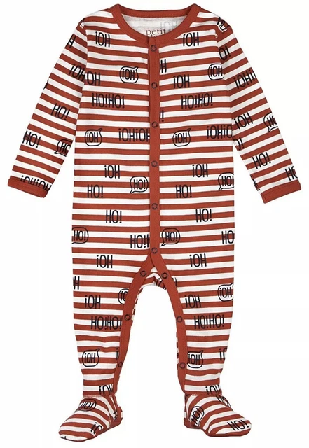 Petit Lem Baby Boy 3 Months Christmas Footed Pajamas Sleeper HO HO HO PJs New