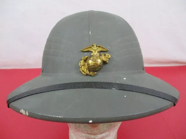 WWII ERA USMC Marine Corps Hawley Trooper Pith or Sun Helmet w/EGA ...