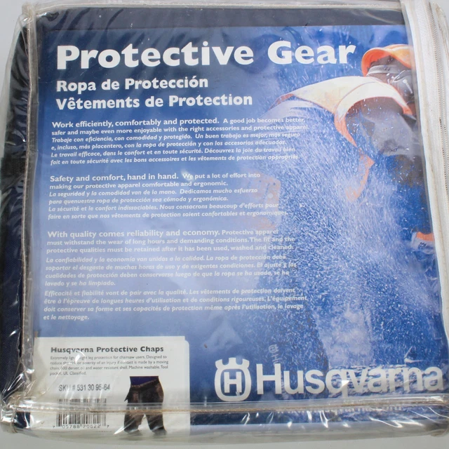 Husqvarna Protective Chainsaw/Work Consumer Chaps, Blue, 36" Leg, Apron C
