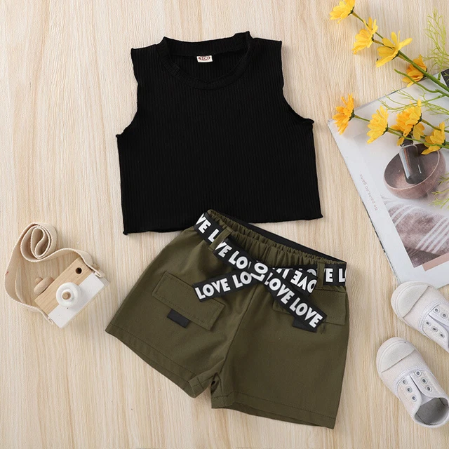 Toddler Baby Boys Girls Tracksuit Short Sleeve Tops + Pants Outfits Clothes Set