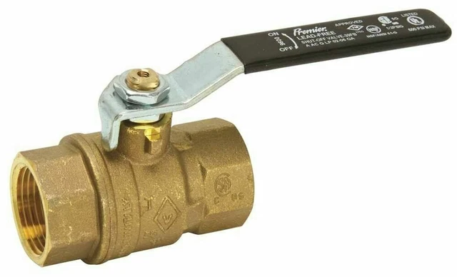 Threaded Ball Valve  2 Pack Full Port 1/2" Fpt Brass Lever Handle  New