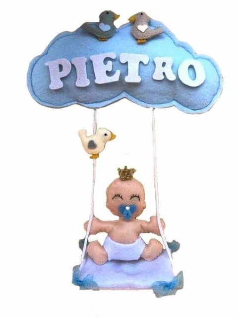 Fiocco Nascita Azzurro Personalizzato Con Nome - Orsetto Ricamato Made In Italy - Foto 14