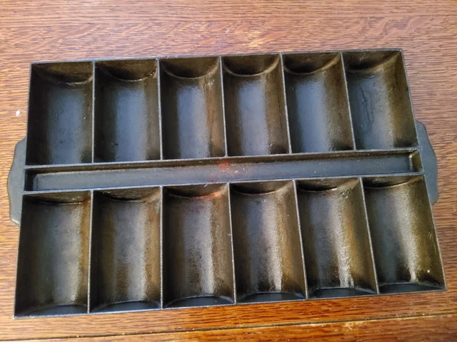 Early antique  Gem Cast Iron 12 Muffin or Roll Pan 1800's Gate Mark - Nice!