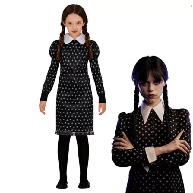 COSTUME CARNEVALE MERCOLEDÌ Famiglia Addams serie Netflix bambina halloween  EUR 24,49 - PicClick IT