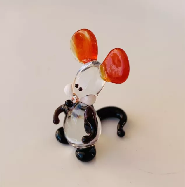 Mr. MOUSE~Collectible Hand Blown Art Glass Figurine~Handmade Tiny Animal~UNIQUE